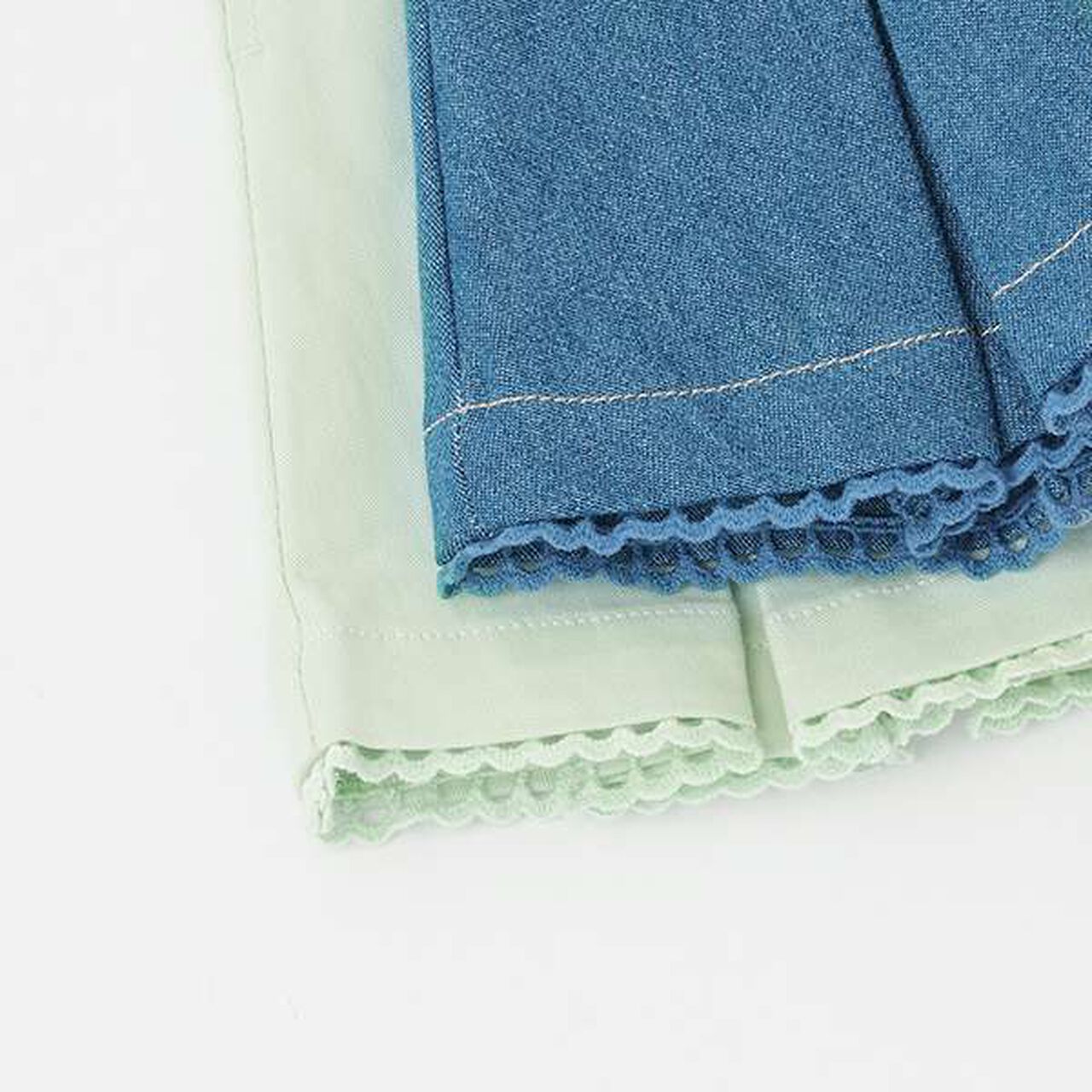 Wide Belt Box Pleats Skirt with Shorts,Mint, large image number 7