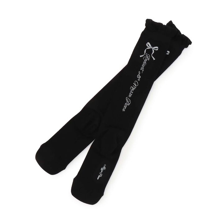 Ribbon & Logo Knee-High Socks,Silver gray, medium image number 8