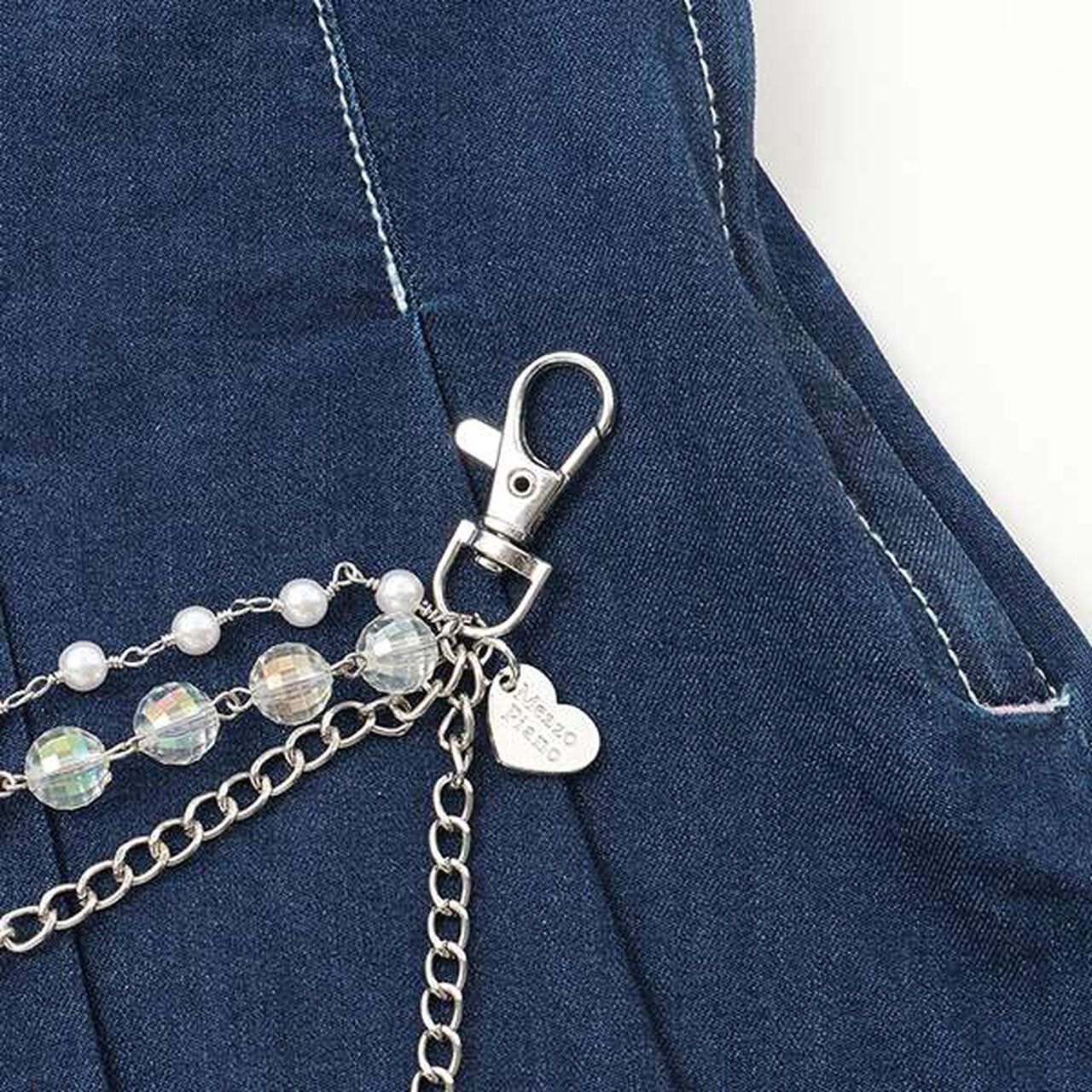 Reissue♪ Skirt & Pants Set with Wallet Chain,Navy, large image number 5