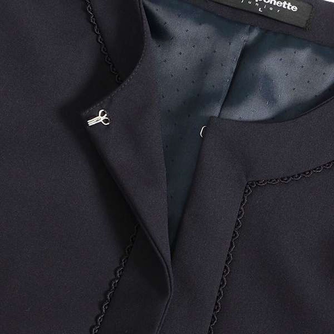 No-Collar Bolero Jacket,Navy, large image number 4