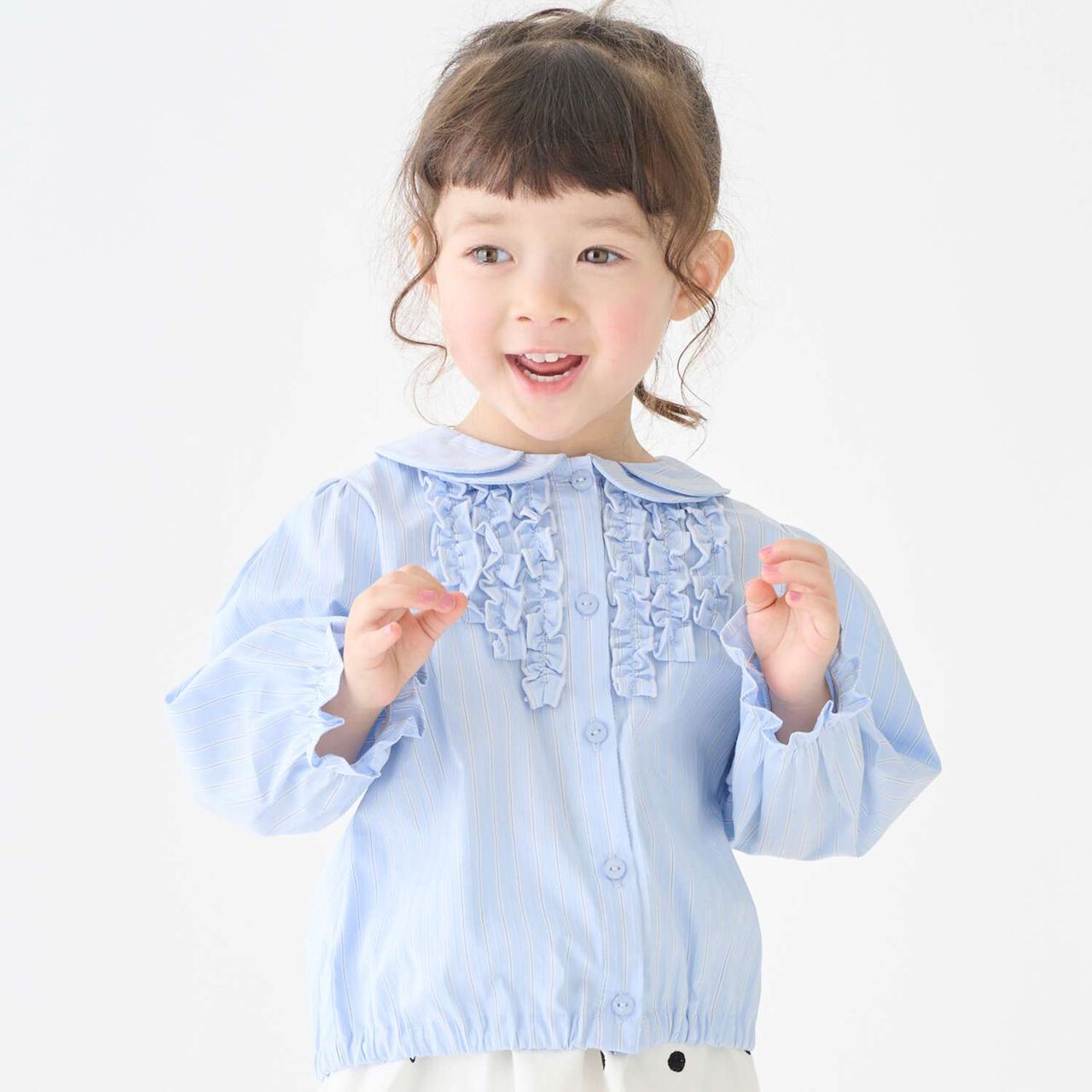 Chibi Frill Blouse,Blue, large image number 0