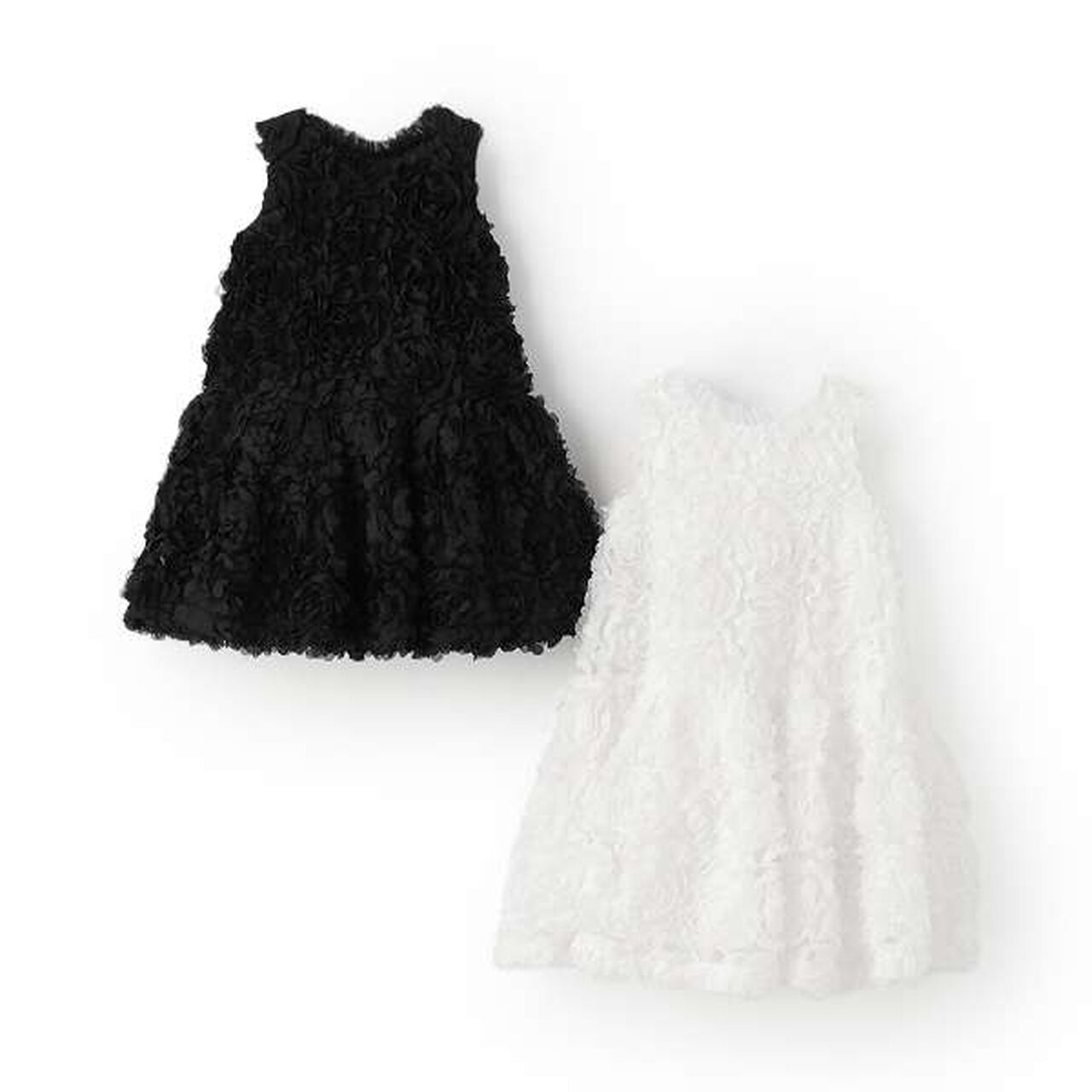 Flower Tape Frill Dress,Off white, large image number 8