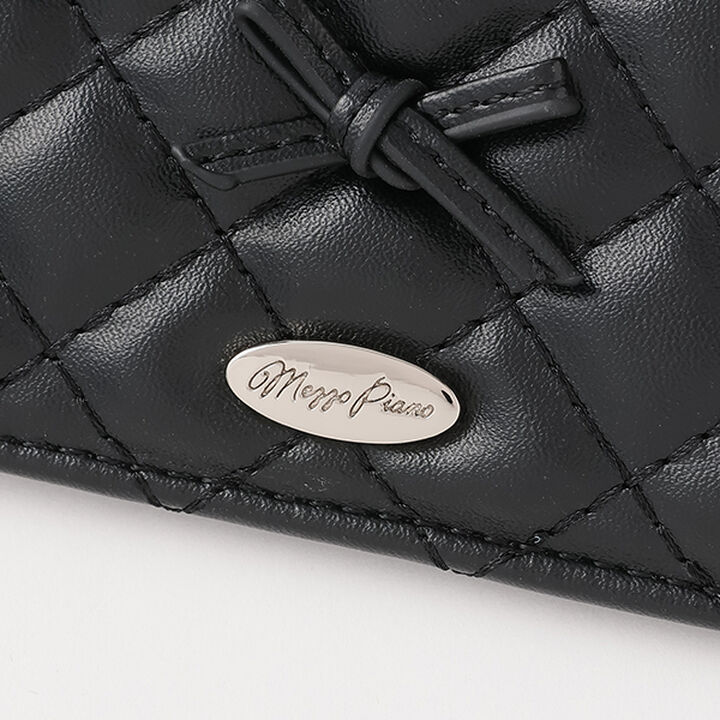 Ribbon &times; Sparkling Rhinestone Card Holder,Black, medium image number 4