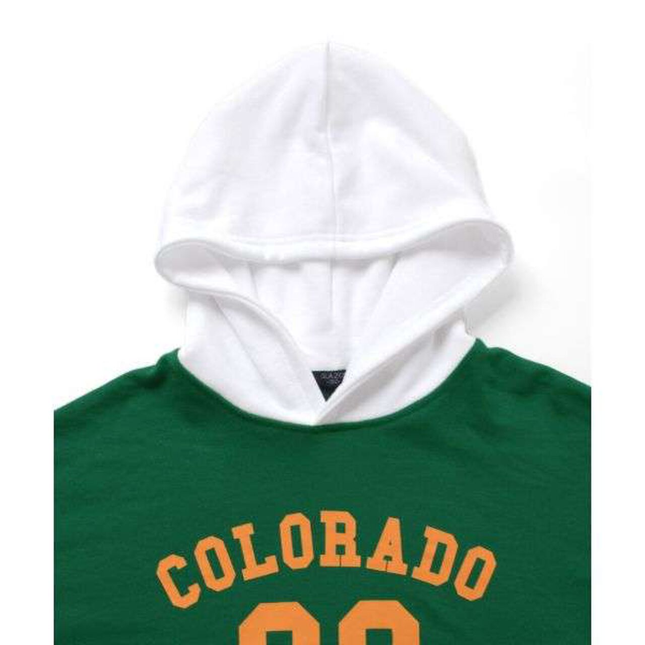 Front Logo Print Layered Style Big Parka,Green, large image number 13