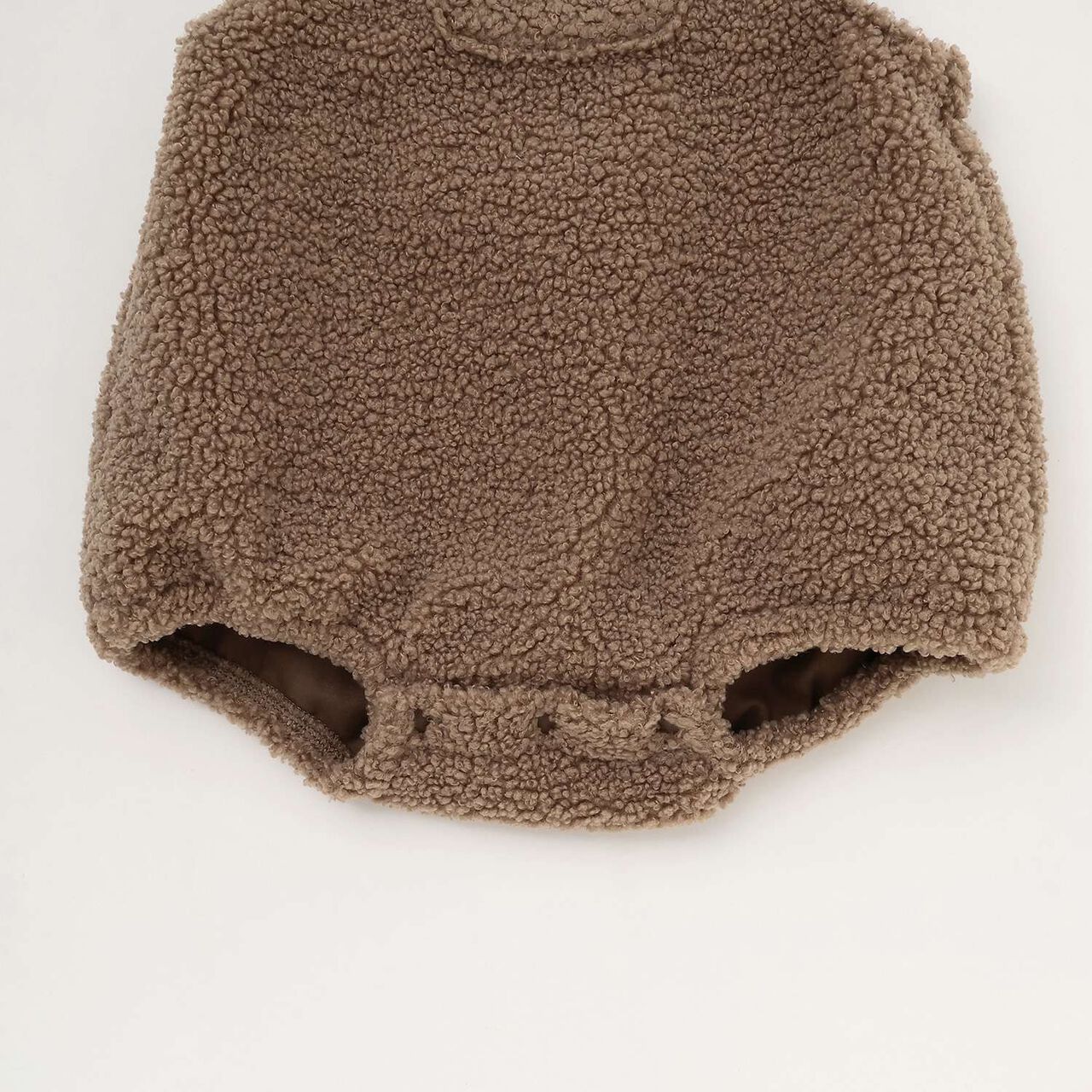 [D Bruna] Collared Romper + Boa Fabric Salopette Set,Off white, large image number 16