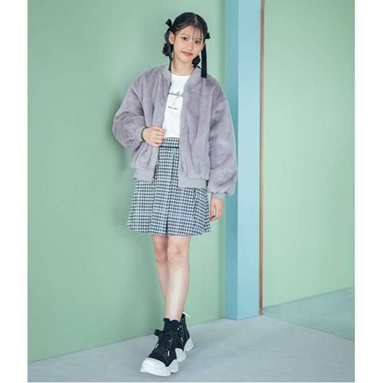 Houndstooth Jacquard Skirt Pants,Mocha tea, large image number 9