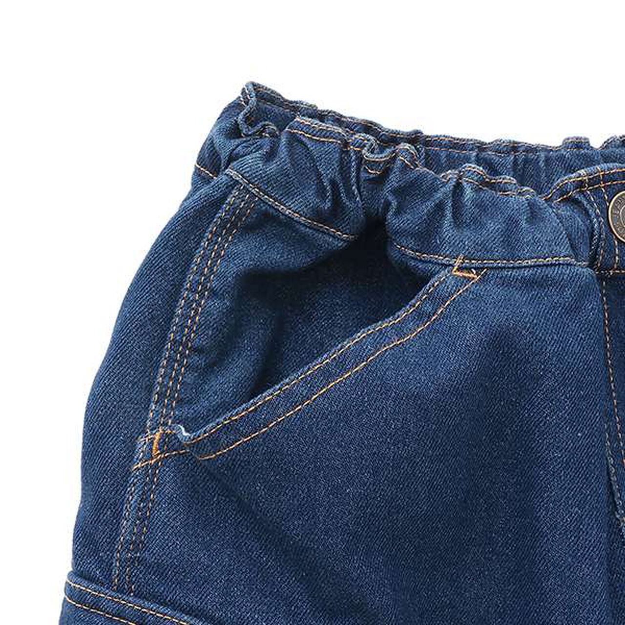 [SKIT0LY] Cool Sensation Denim Half Cargo Pants,Deep blue, large image number 4