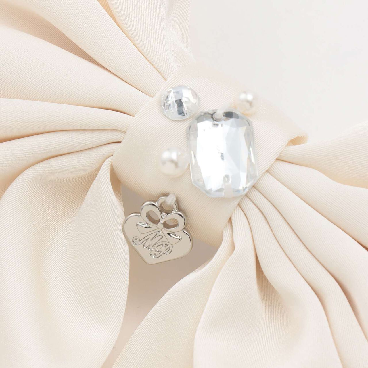 Big Ribbon Barrette♪,Ivory, large image number 2