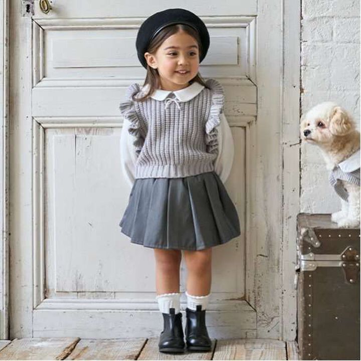 [Link] Double Waist Pleated Skirt-Pants,Brown, medium image number 18