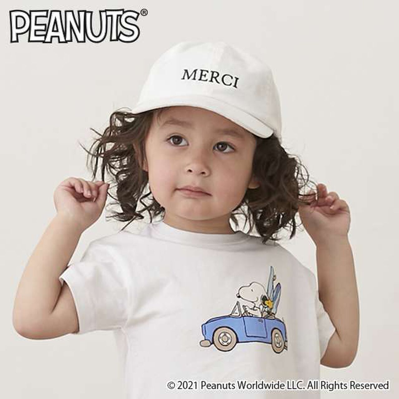 [Link] Logo Embroidery Cap (Kids),Ivory, large image number 3