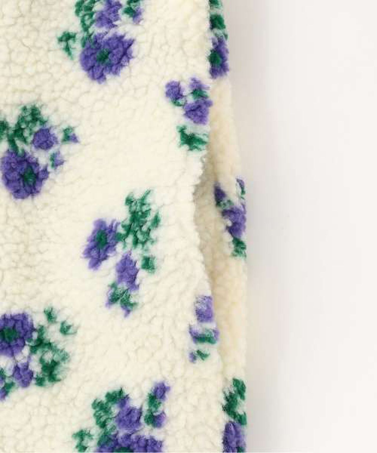 Patterned Boa Bomber Jacket [Korean Fashion],Beige, large image number 8