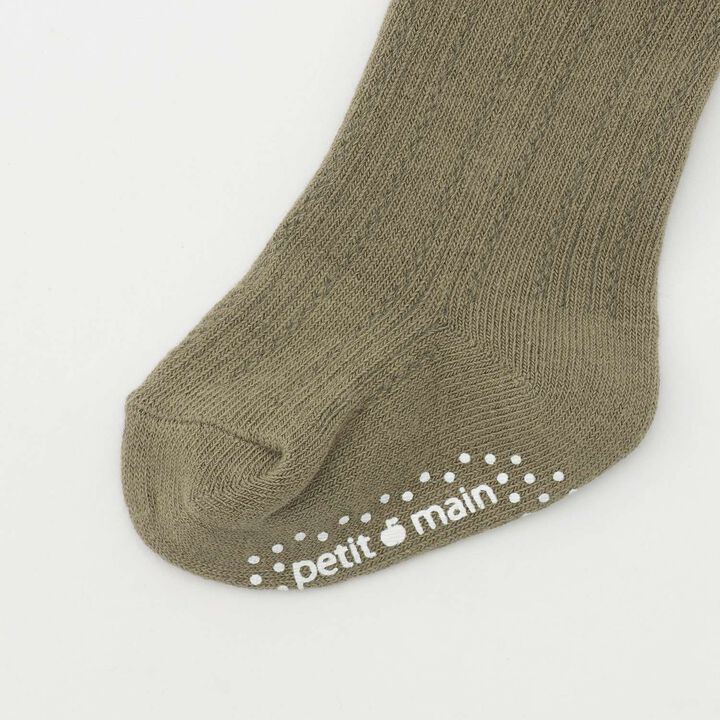 Pom-Pom Knee-High Socks,Beige, medium image number 2