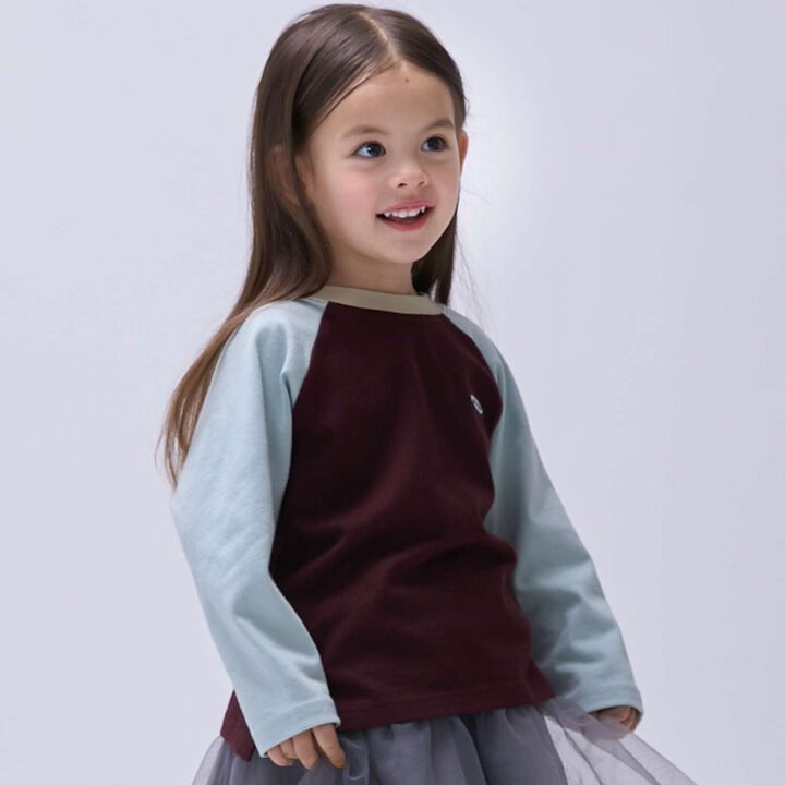 [Anti-Stain Finish] Color-Blocked Raglan Long-Sleeve T-Shirt,, medium