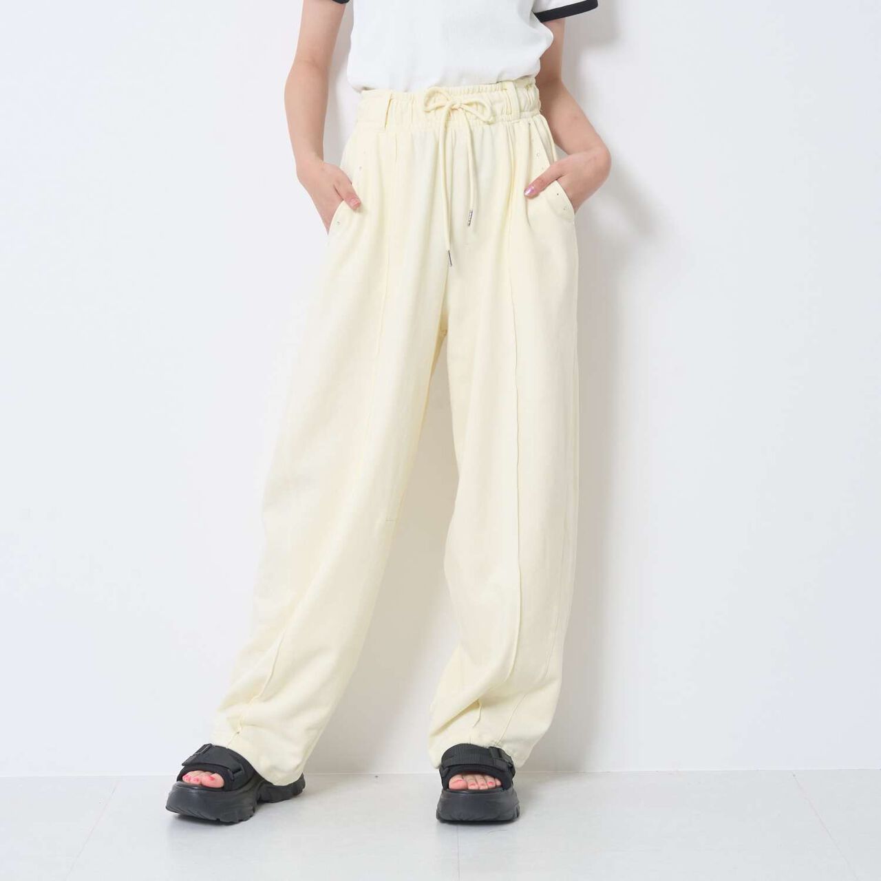 [LTXC/100% Cotton] Back Logo Curve Sweatpants,Top gray, large image number 5