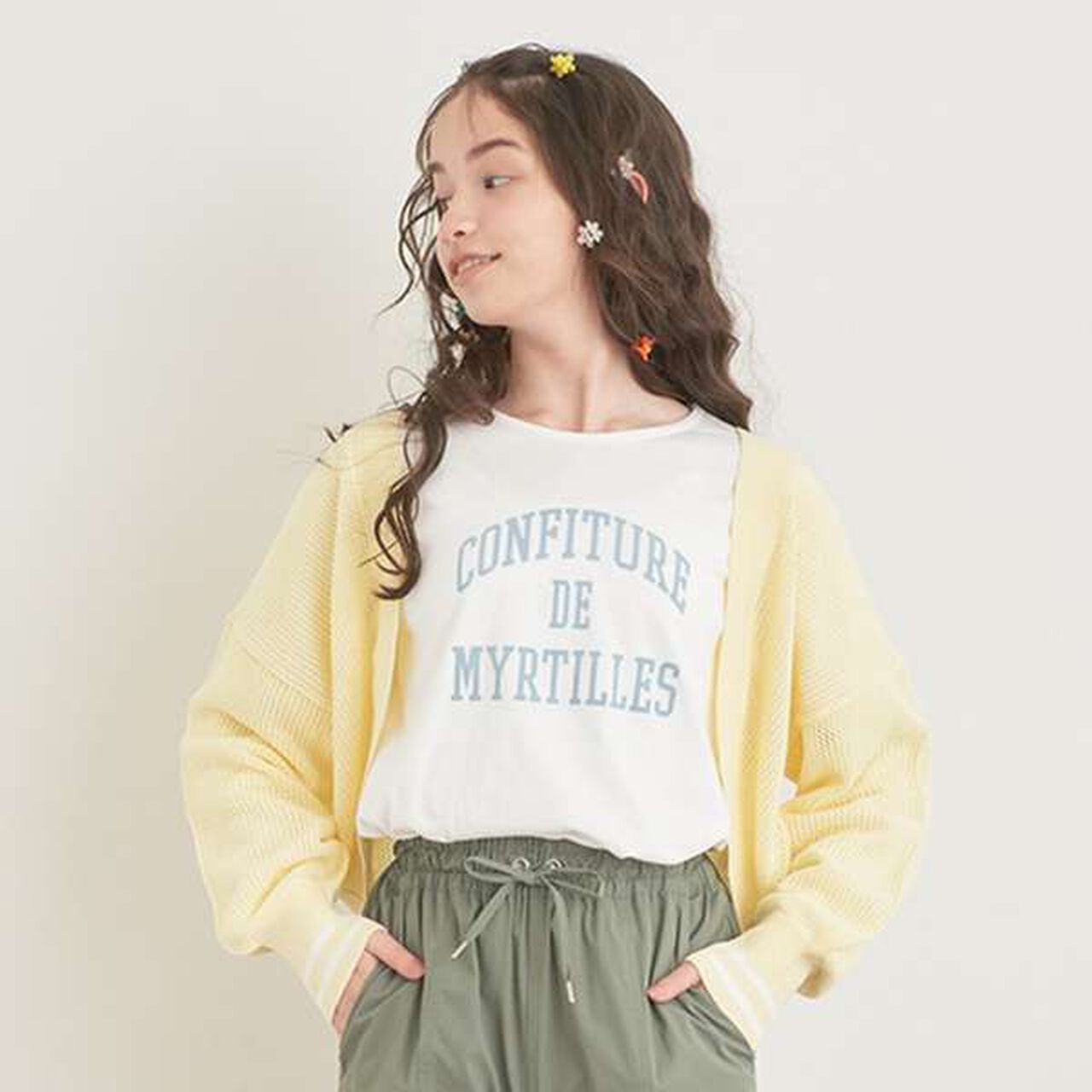 Mesh Bolero T-Shirt Set,Yellow, large image number 0