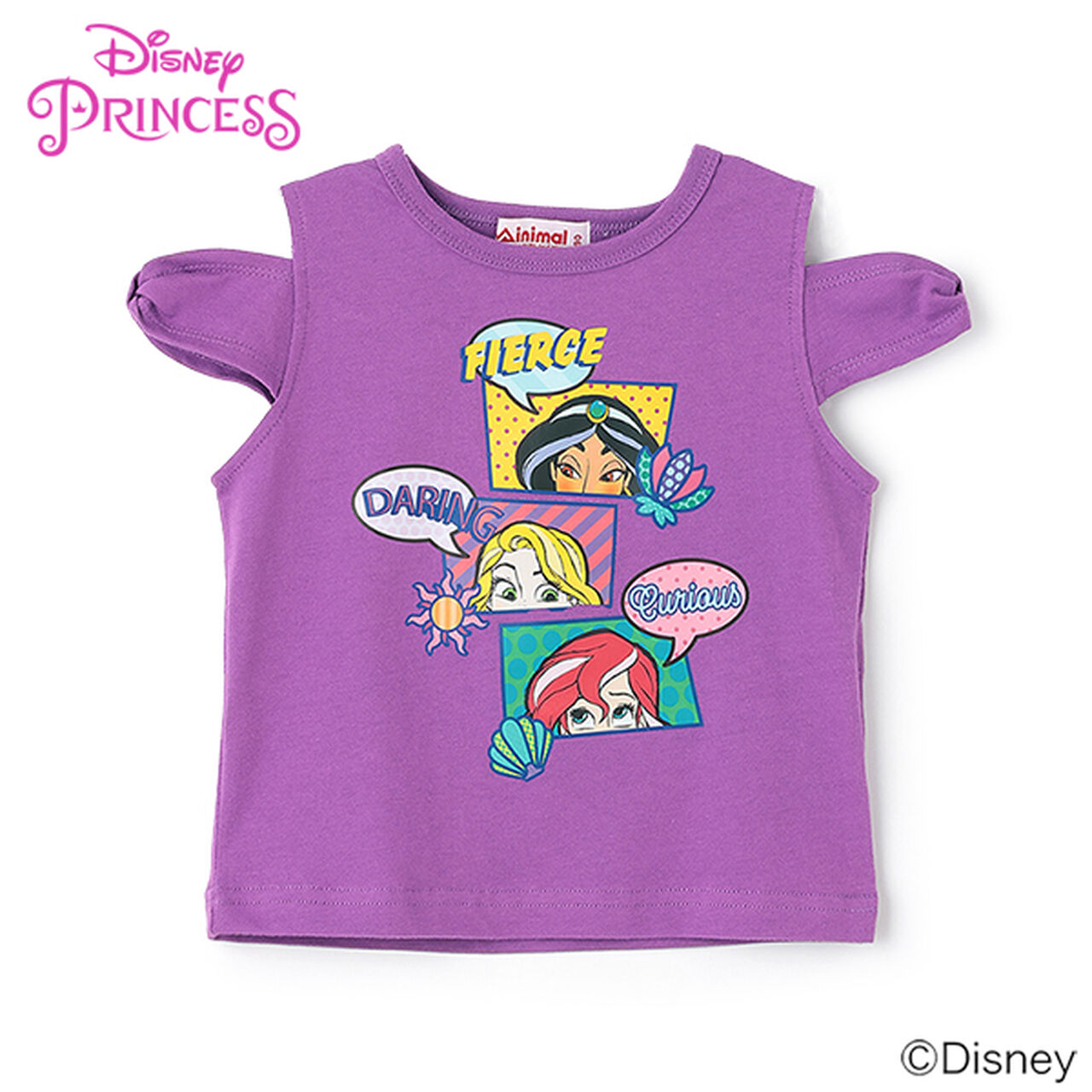 [Stain-resistant and Water-repellent] Disney Princess Off-Shoulder T-Shirt with Ribbon Sleeves,Green, large image number 13
