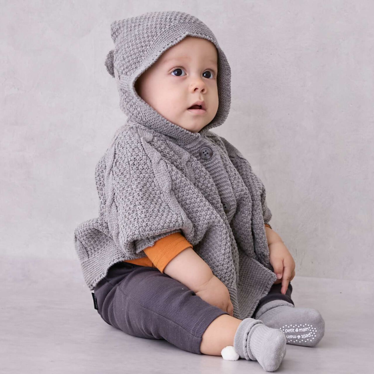 Knit Cape,Ivory, large image number 6