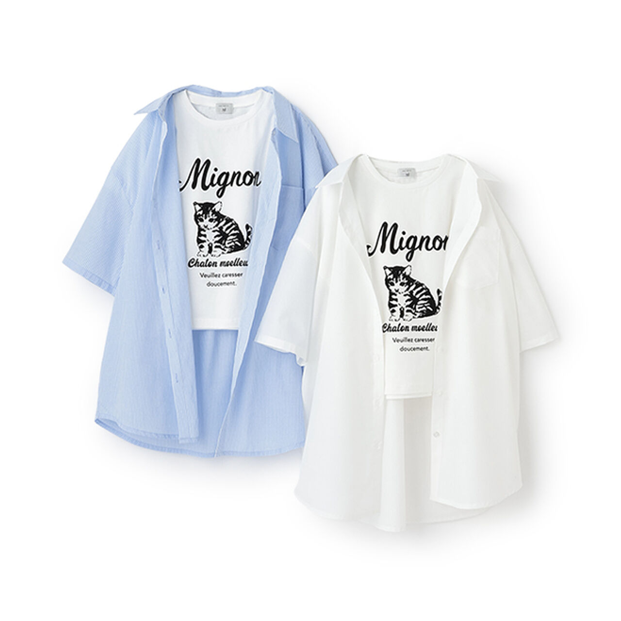 [New Colors Added Due to Popular Demand] [AMI] 5-Minute Sleeve Big Shirt x Compact T-Shirt,Off white, large image number 14