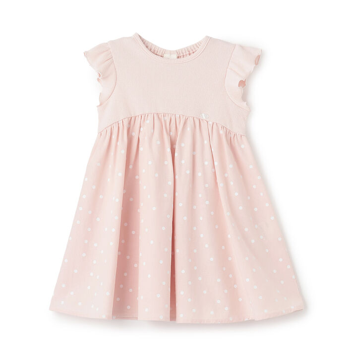 [Link] Polka Dot Pattern Cut & Docking One-Piece Dress,, medium