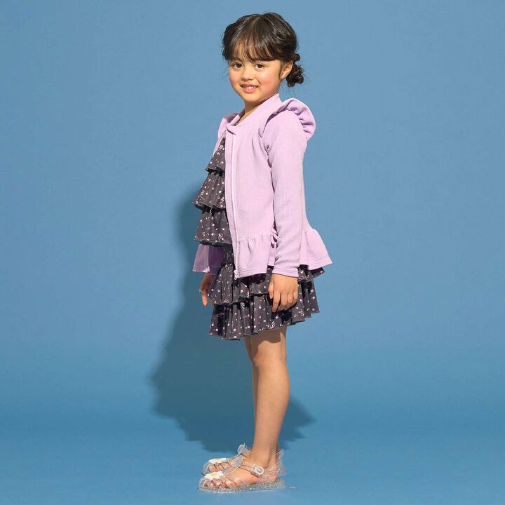 [SWIM] [UV Cut] Hem Frill Full Zip Rash Guard,Lavender, medium image number 14