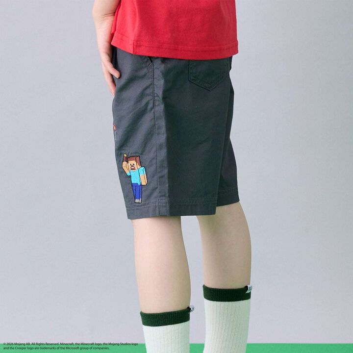 [MINECRAFT] Embroidered Half Pants,Beige, medium image number 1