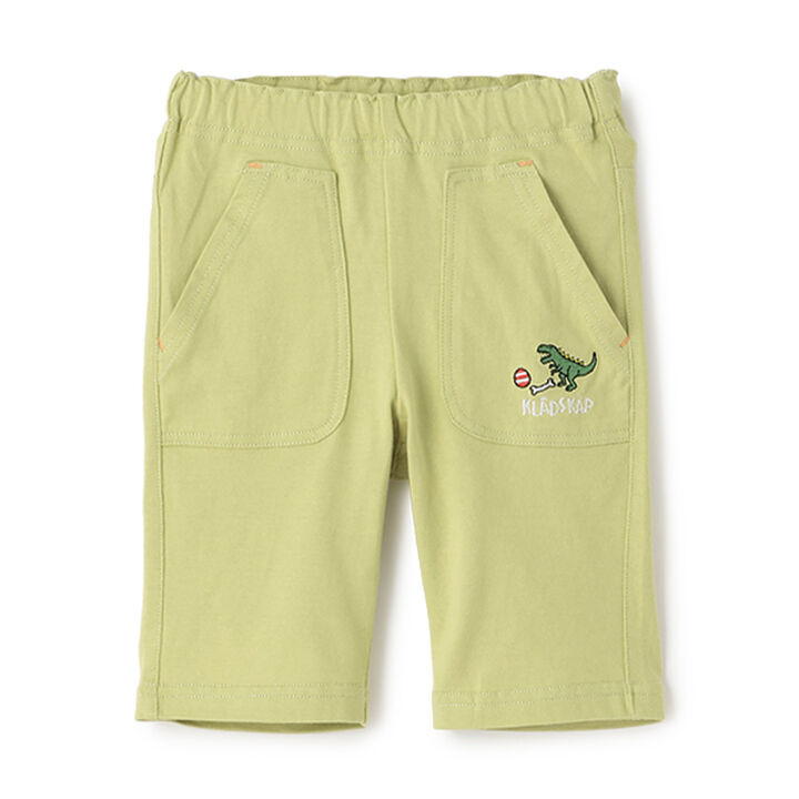 Dinosaur One-Point 6-Length Cut and Sew Pants,Yellow green, medium image number 0