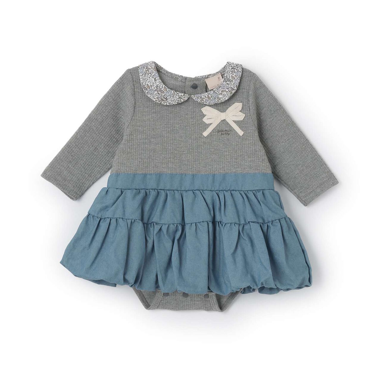 Collared Balloon SK Romper,Light pink, large image number 3