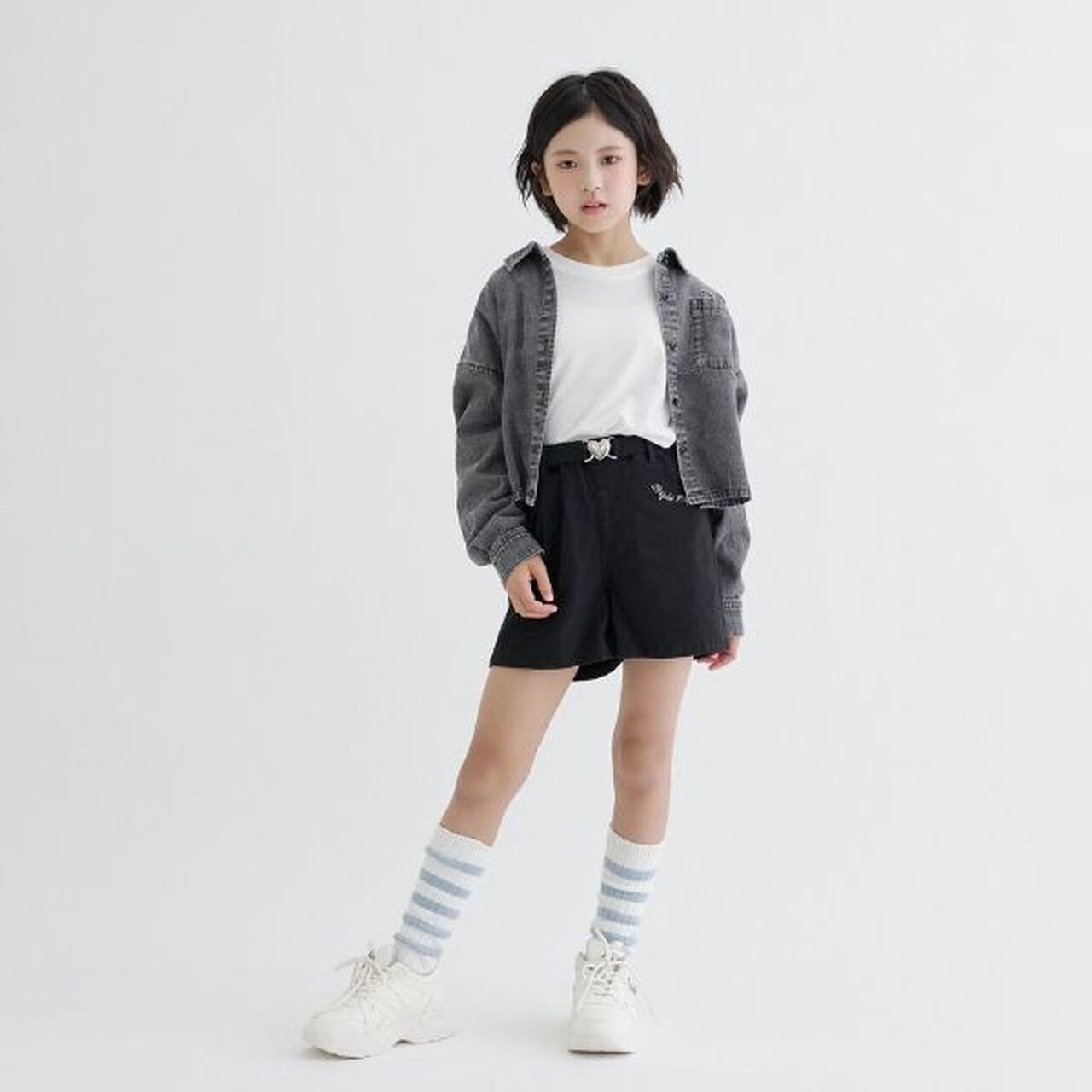 Shorts with Belt,Black, large image number 2