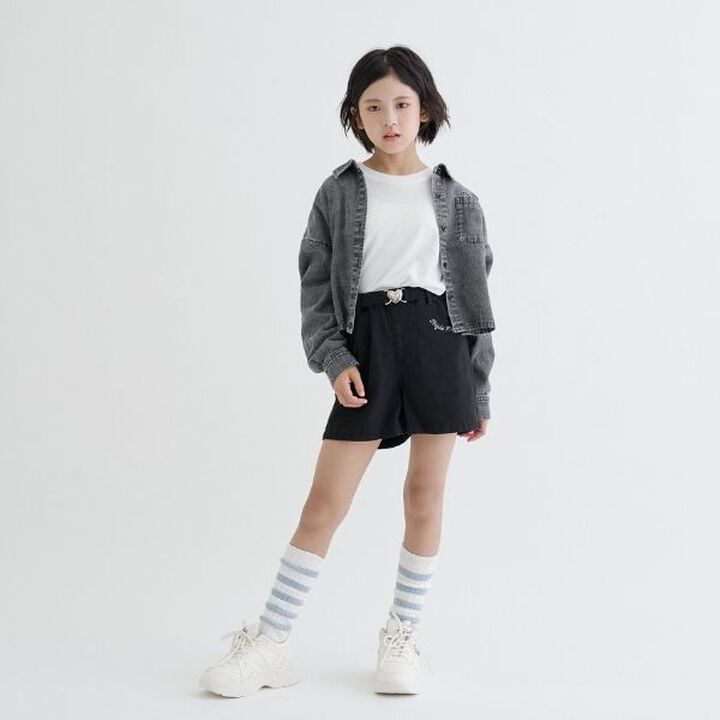 Shorts with Belt,Black, medium image number 2
