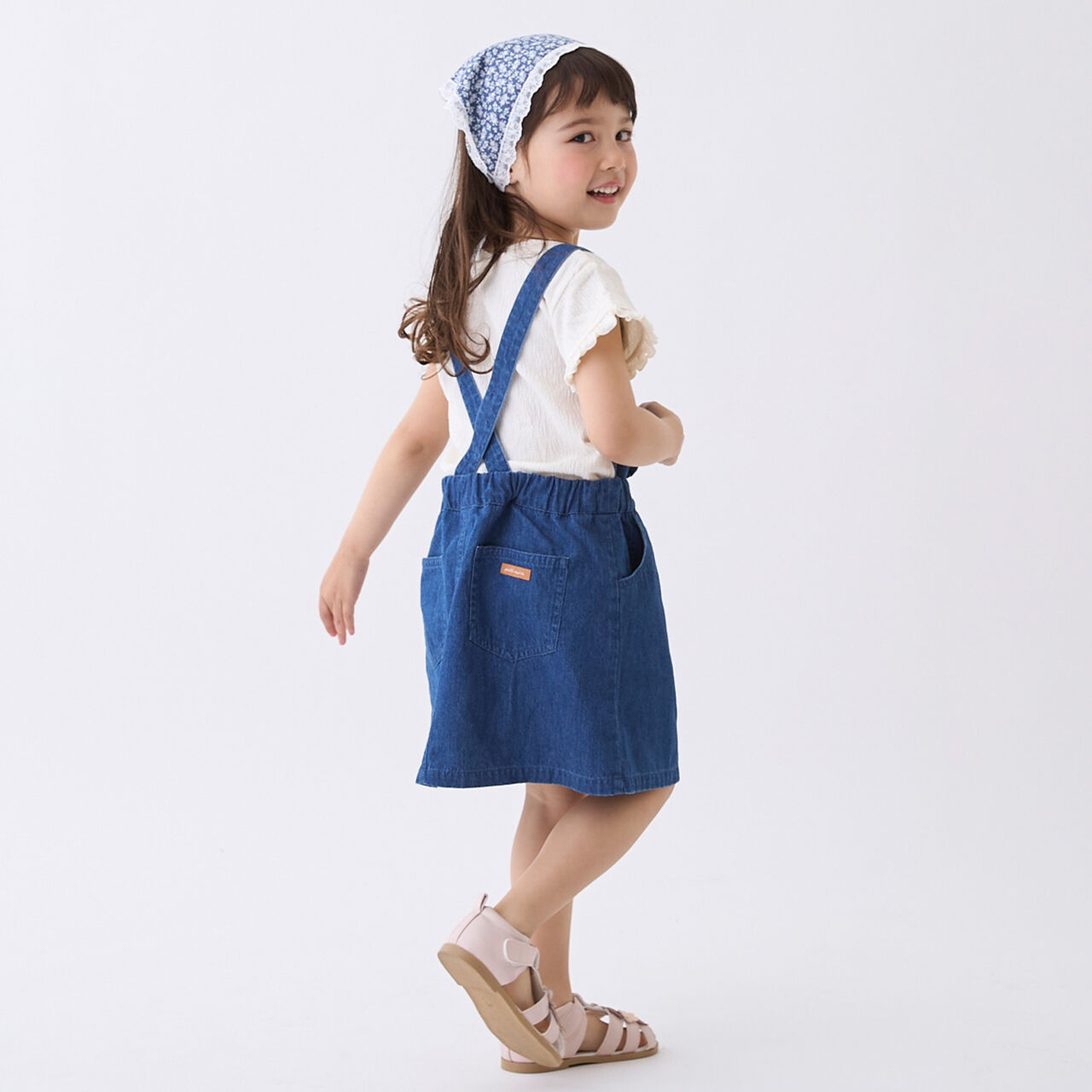 Heart Overall Skirt,Turquoise, large image number 2