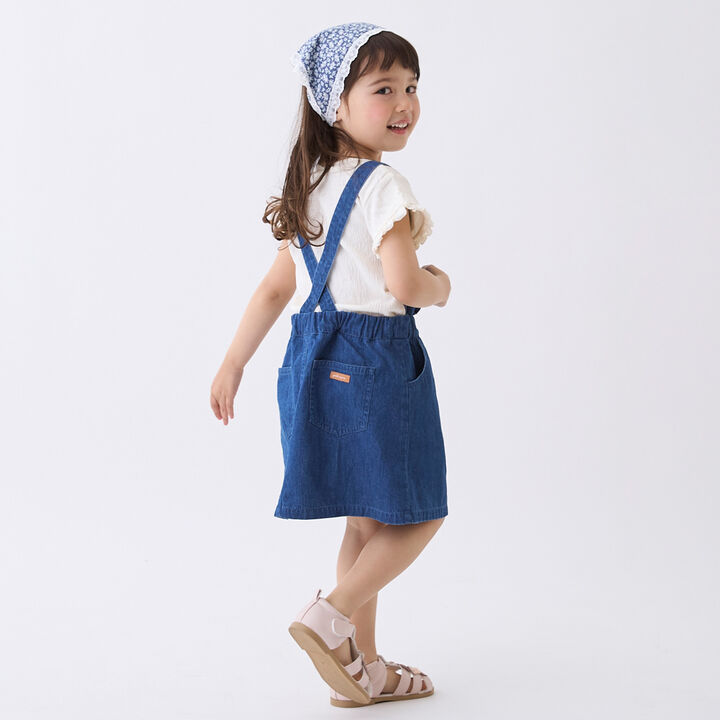 Heart Overall Skirt,Turquoise, medium image number 2