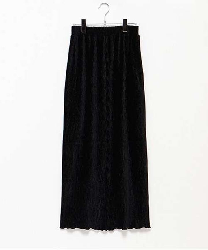 Velour Pleated Skirt,Blue gray, medium image number 17