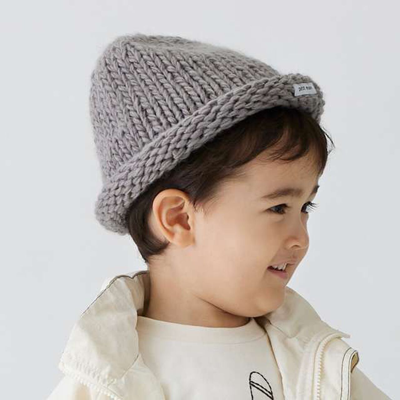 Low Gauge Roll Knit Hat,Lavender, large image number 12