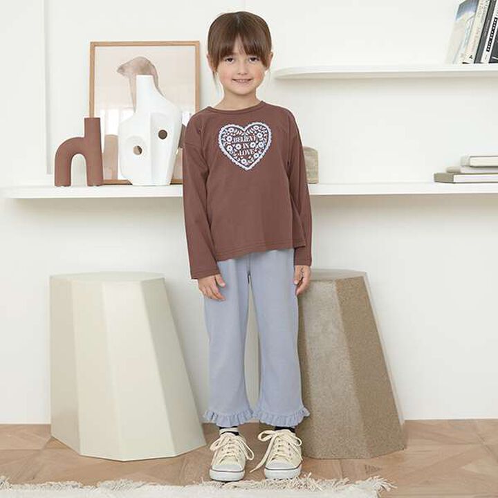 Tomo Frilly Flare Pants,Blue gray, medium image number 3