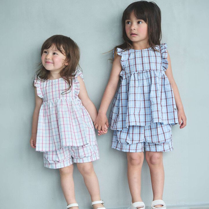 [Fujimoto Miki Collaboration] Boys Checkered Outfit Set,Pearl white, medium image number 4