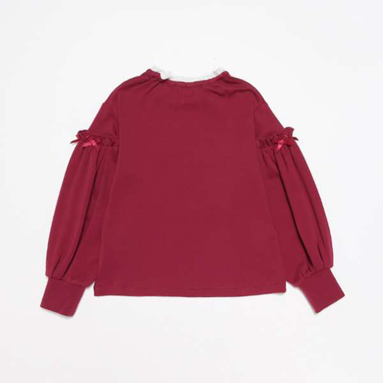 LT Bear Sleeve Contrast Frill,Wine, large image number 1