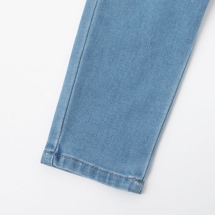 Wool Lined Denim Barrel Pants,Sax blue, medium image number 10