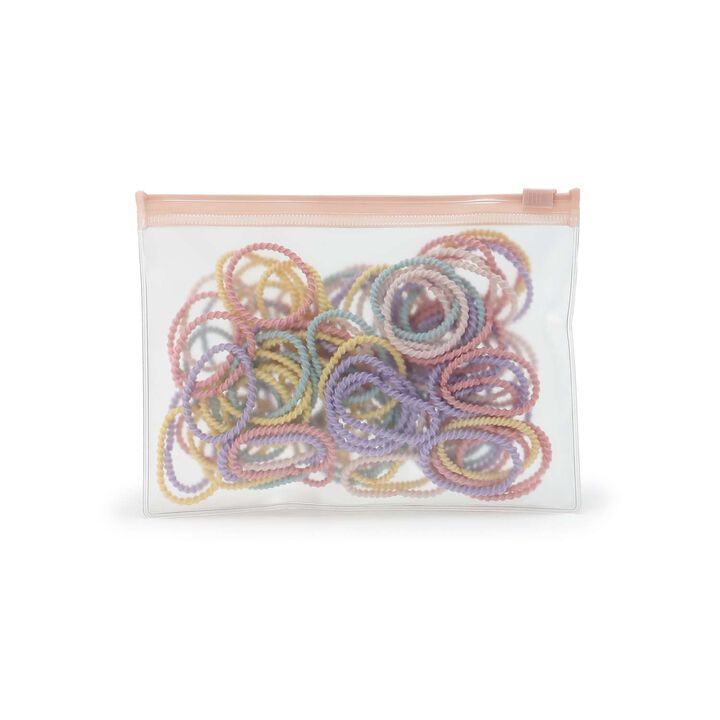 Pouch Hair Tie Set/L,Black, medium image number 1