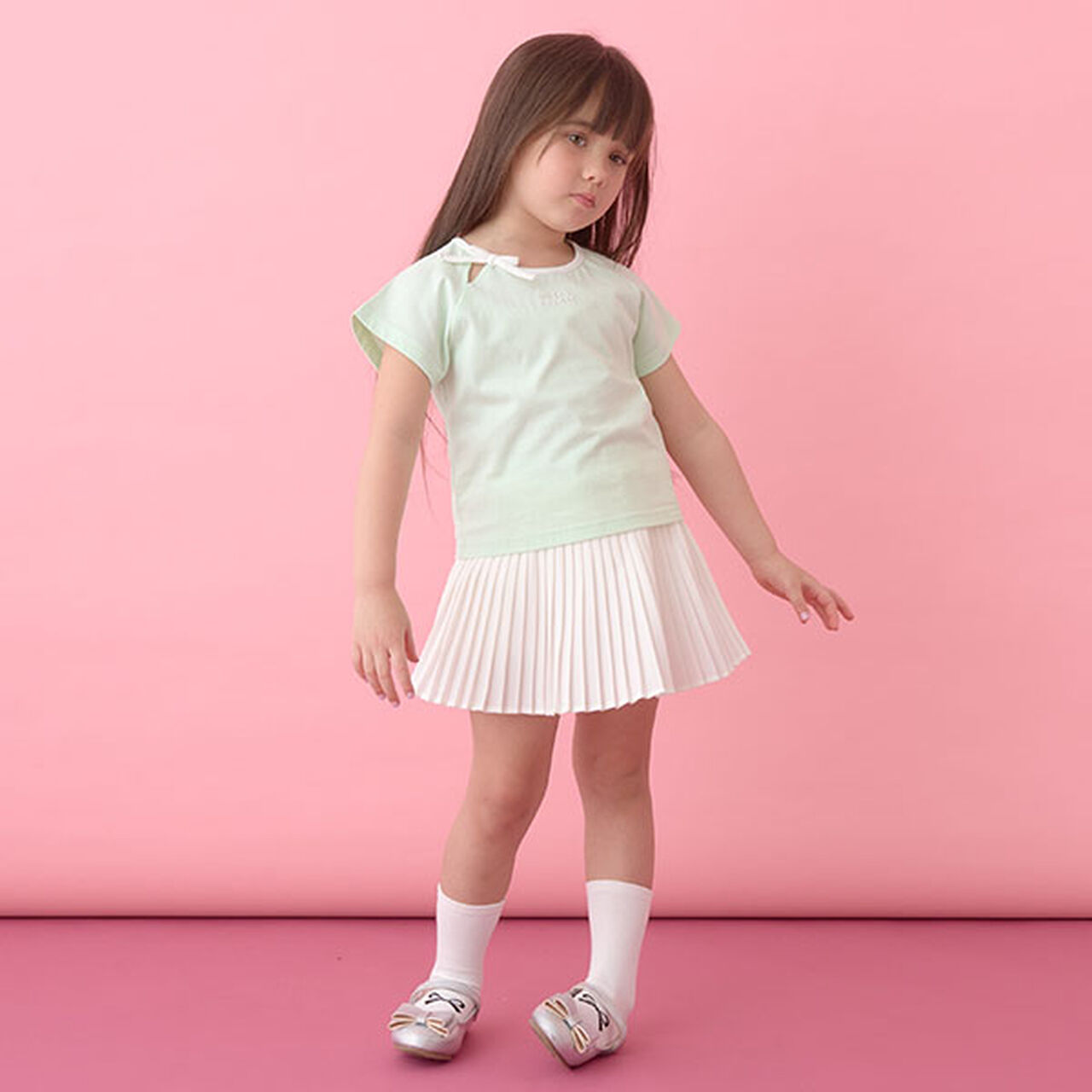 Pleated Skirt (Inner Pants Included),Off white, large image number 3