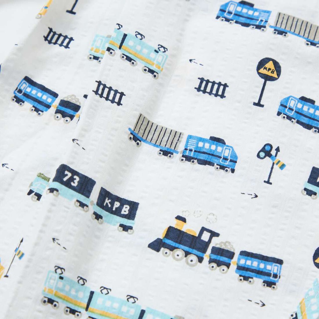 KP Boy Train Print Jinbei,White, large image number 5