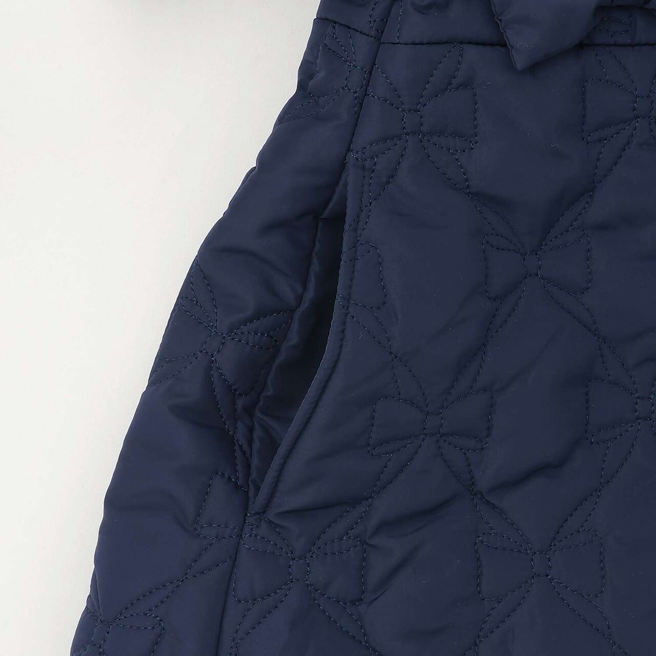 Ribbon Quilted Bomber Jacket,Light blue, large image number 10