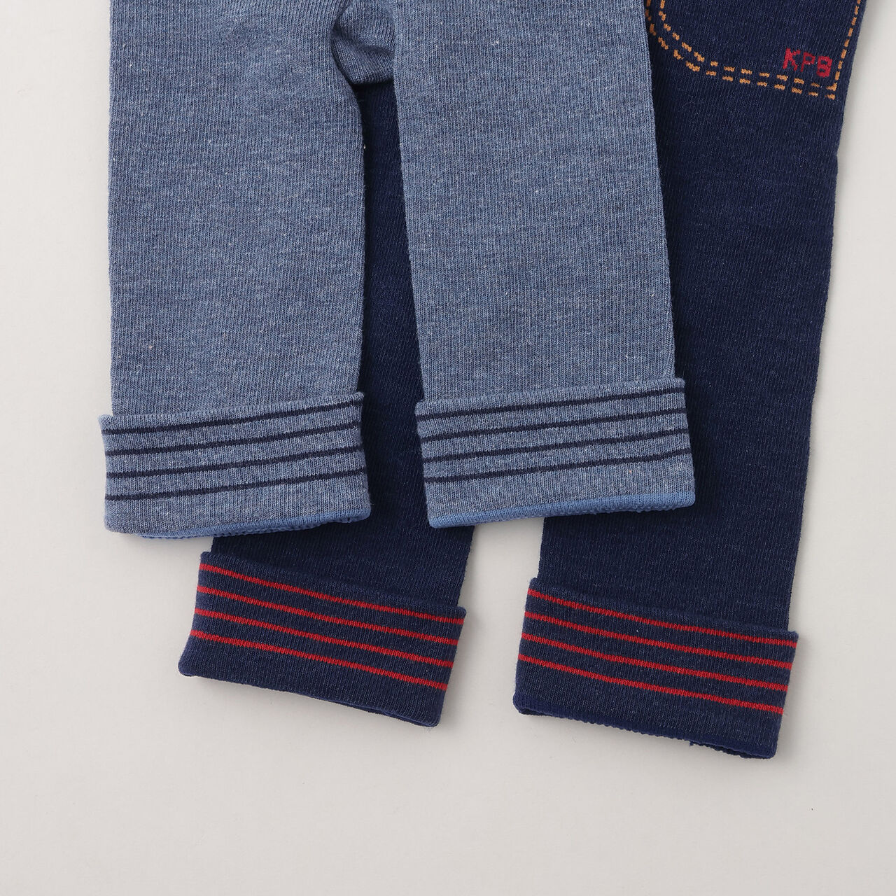 [Made in Japan] Hip Bear Braided 3/4 Length Leggings,Navy, large image number 3