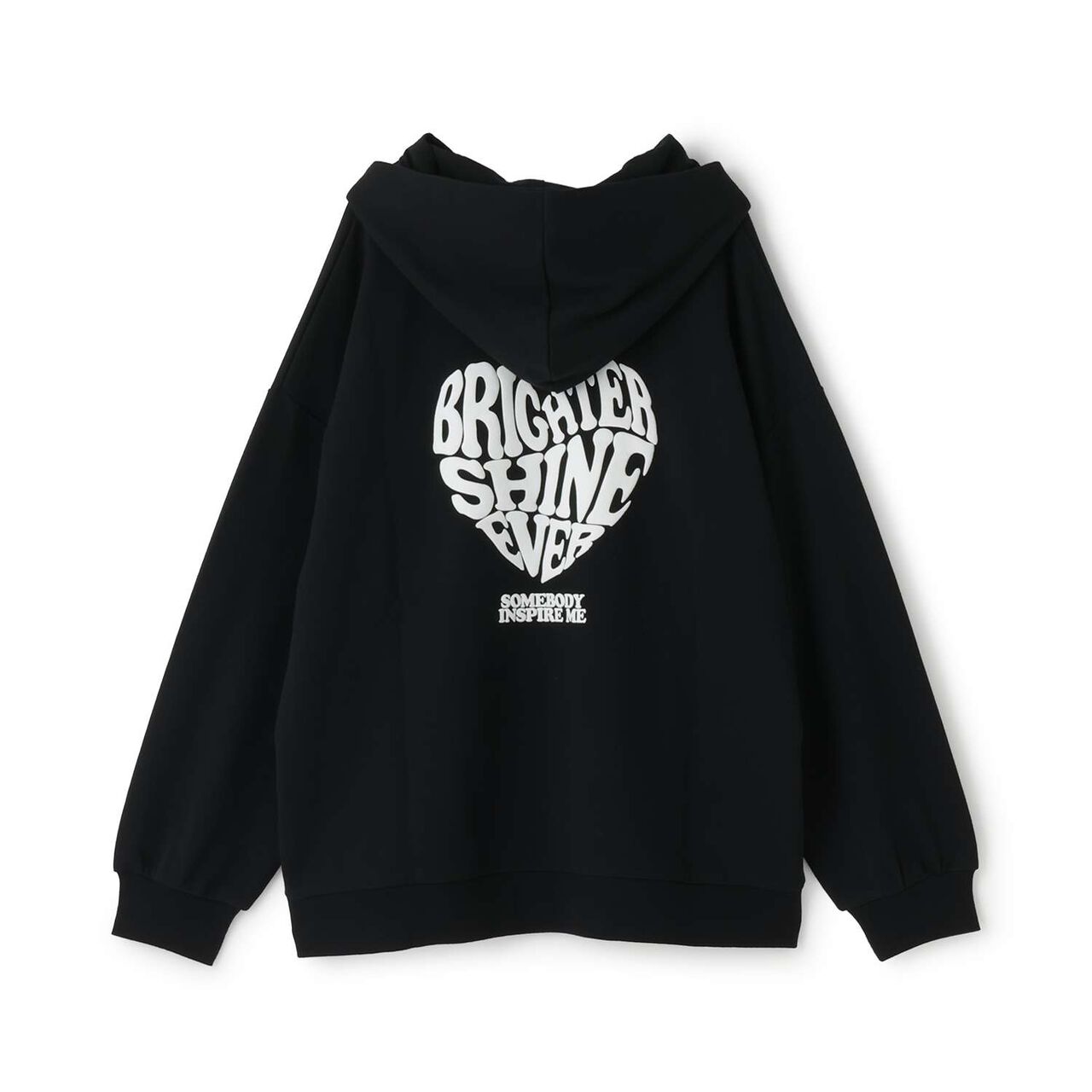 [Seconds Cute Top] LTXC Puffy Heart Loose Parka,Black, large image number 17