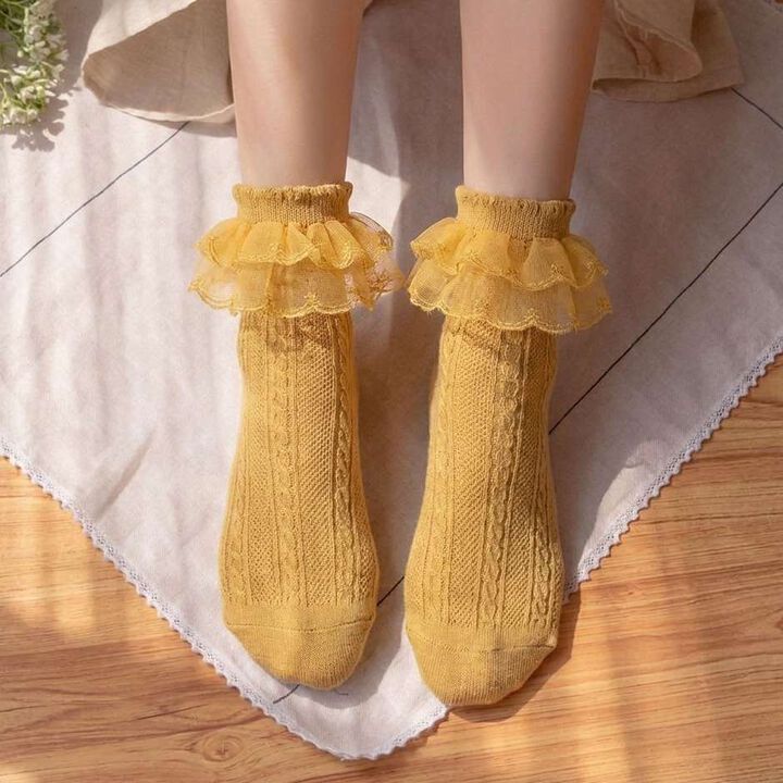 Lace-Trimmed Socks,, medium