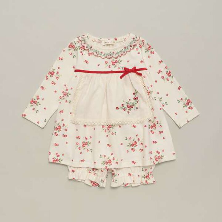 Wild Strawberry One-Piece Dress Suit,Pearl white, medium image number 4