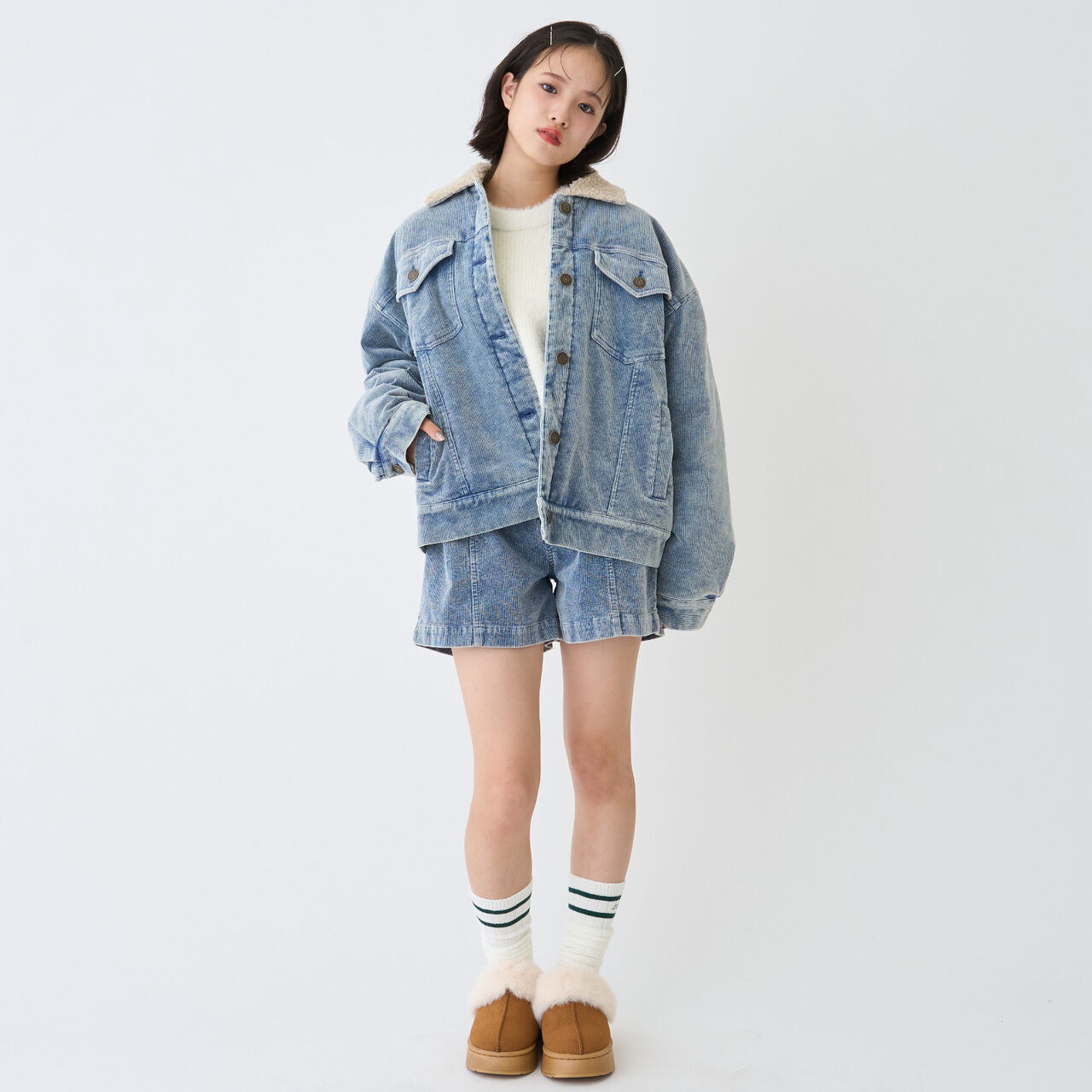 Casual Look Corduroy Shorts,Brown, large image number 1