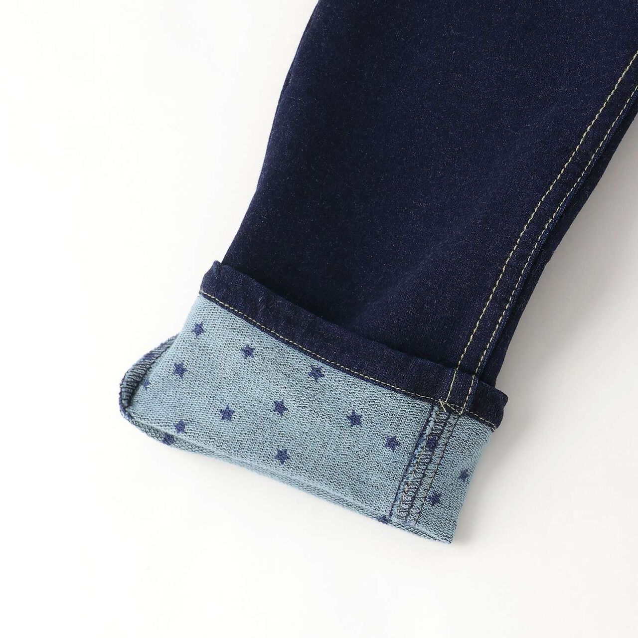 Knit Denim Straight Pants,Navy, large image number 7