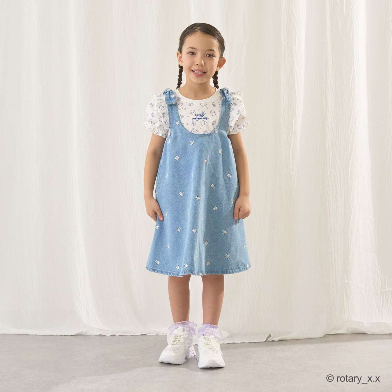 100% Cotton Lovely Monmon Quick-Dry UV Puff Sleeve All-Over Print T-Shirt,Yellow green, large image number 16