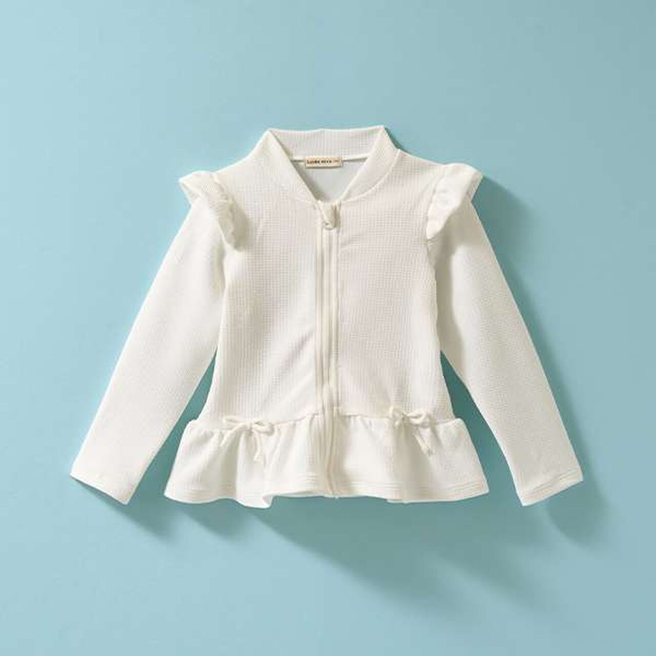 [SWIM] [UV Processing] Hem Frill Zip Rash Guard,Mint, large image number 12