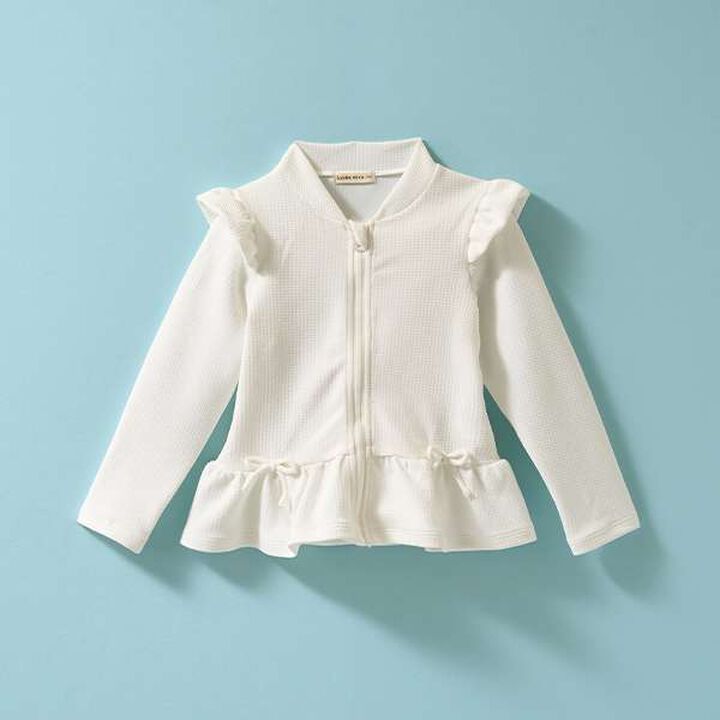 [SWIM] [UV Processing] Hem Frill Zip Rash Guard,Mint, medium image number 12